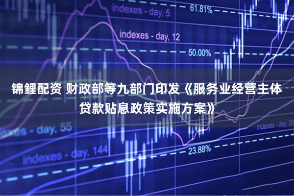 锦鲤配资 财政部等九部门印发《服务业经营主体贷款贴息政策实施方案》