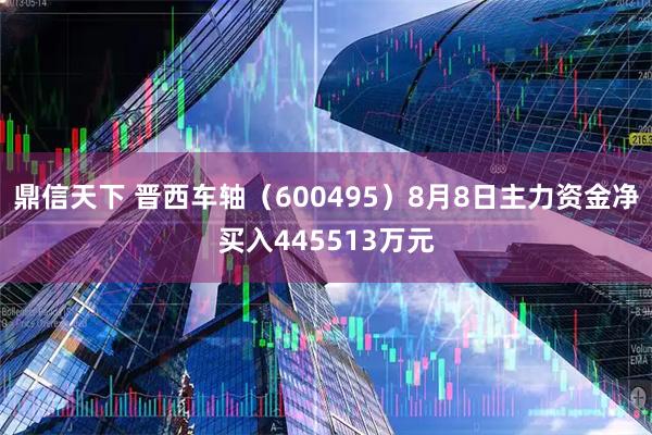 鼎信天下 晋西车轴（600495）8月8日主力资金净买入445513万元