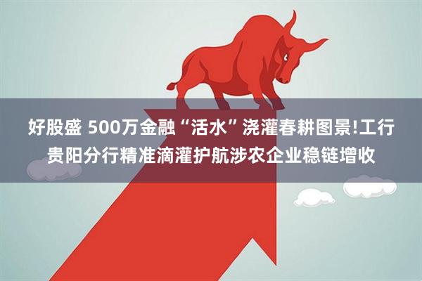 好股盛 500万金融“活水”浇灌春耕图景!工行贵阳分行精准滴灌护航涉农企业稳链增收
