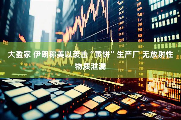 大盈家 伊朗称美以袭击“黄饼”生产厂 无放射性物质泄漏